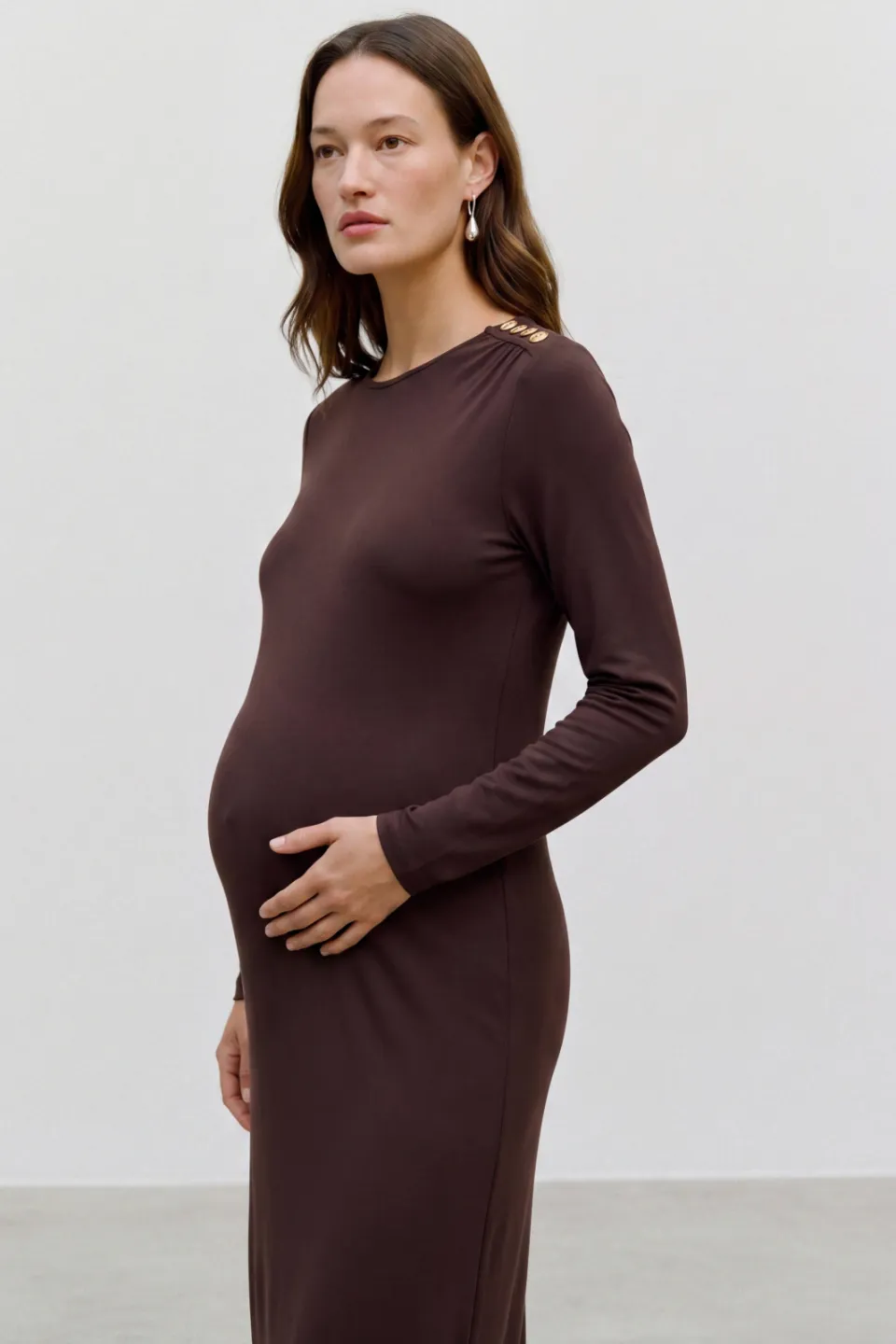 Vero Moda Maternity zwangerschapsjurk bruin, foto 4