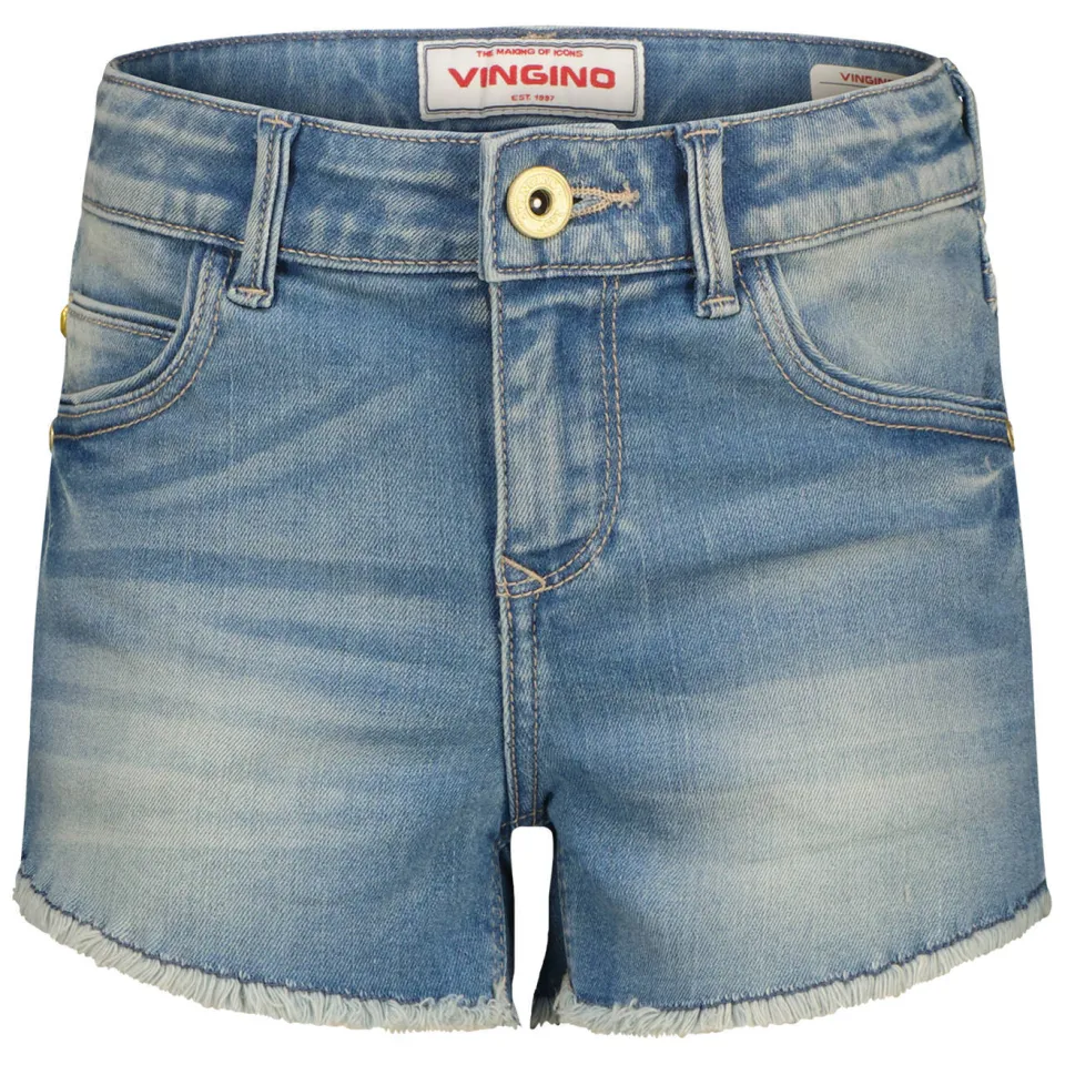 Vingino Daizy jeansshort medium blue denim, foto 2