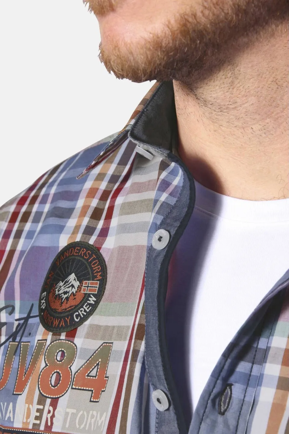 Jan Vanderstorm casual overhemd blauw, foto 7