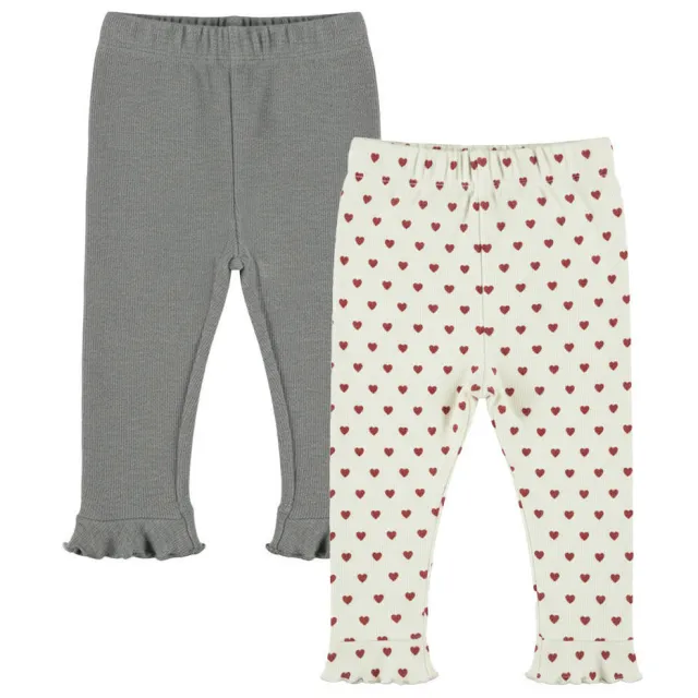 Dirkje skinny leggings set van 2 grijs Grijs/beige/rood