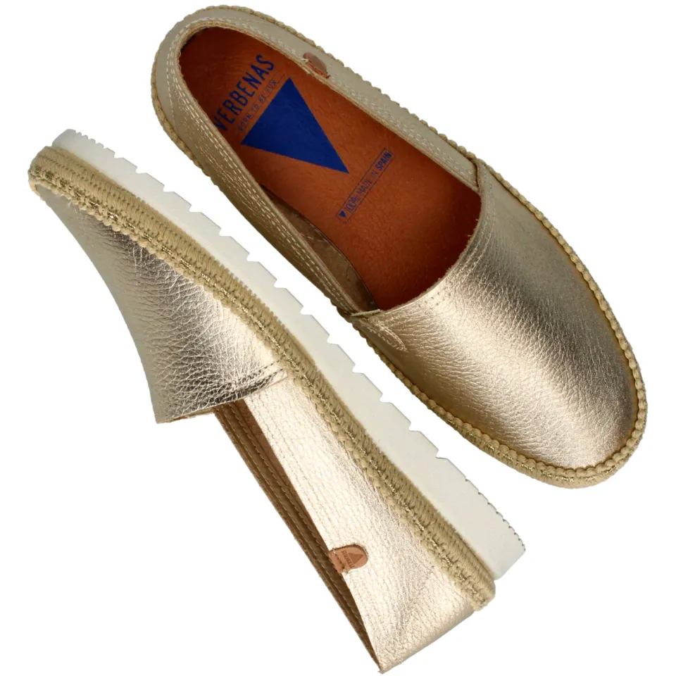 Verbenas Noa Nucleo metal leren espadrilles goud, foto 7