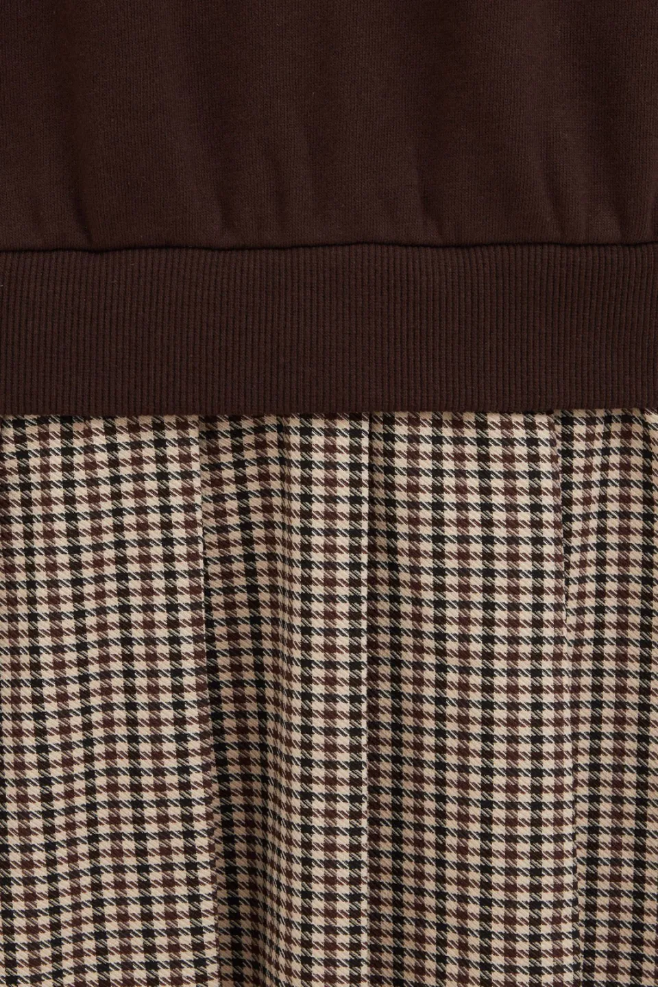 WE Fashion pied-de-poule midi sweatjurk donkerbruin beige, foto 7