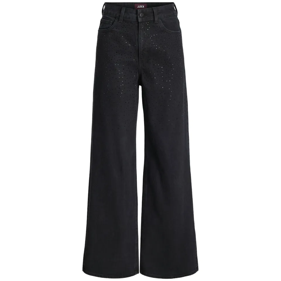 JJXX GIRL JXTOKYO wide leg jeans met studs - black denim, foto 2