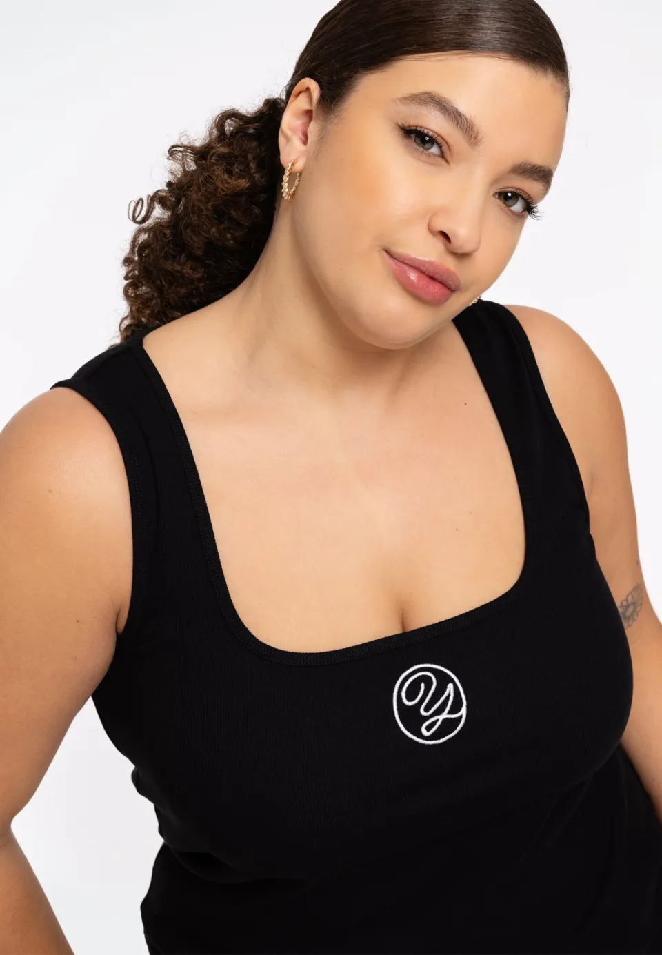 Yoek Tanktop met logo LOUNGE | Zwart, foto 3