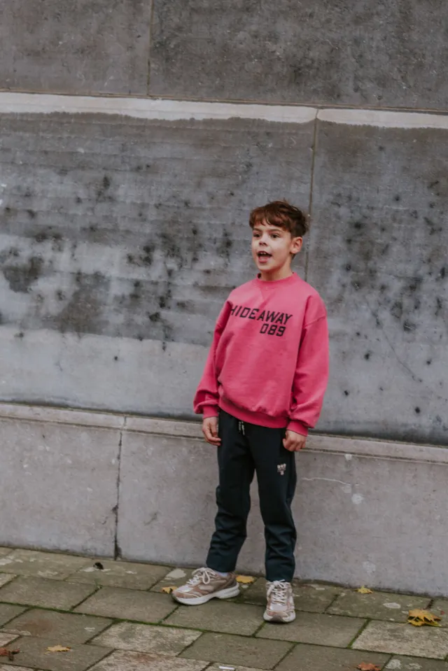 No Way Monday oversized sweater met tekstprint - roze