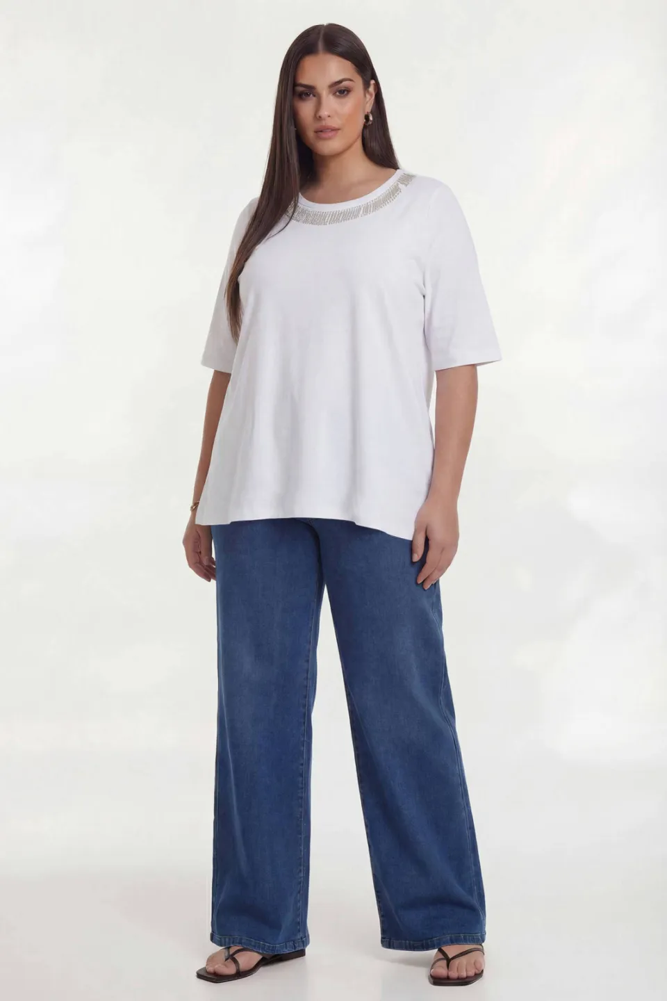 Yoek Glassbeads t-shirt wit