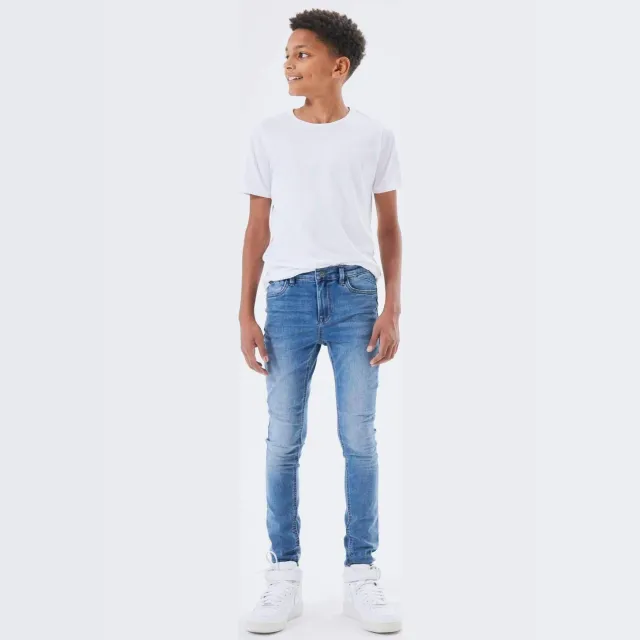 NAME IT KIDS skinny jeans NKMPETE medium blue denim