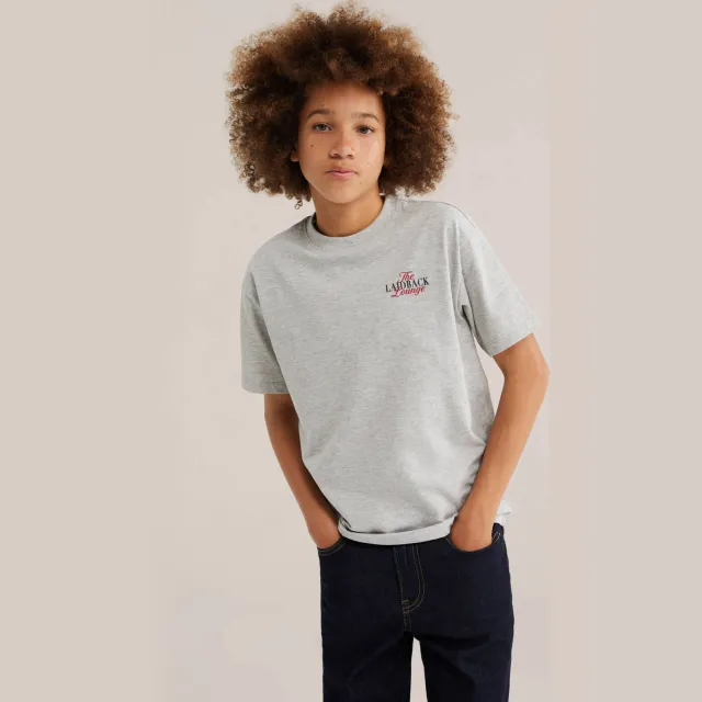 WE Fashion t-shirt lichtgrijs melange