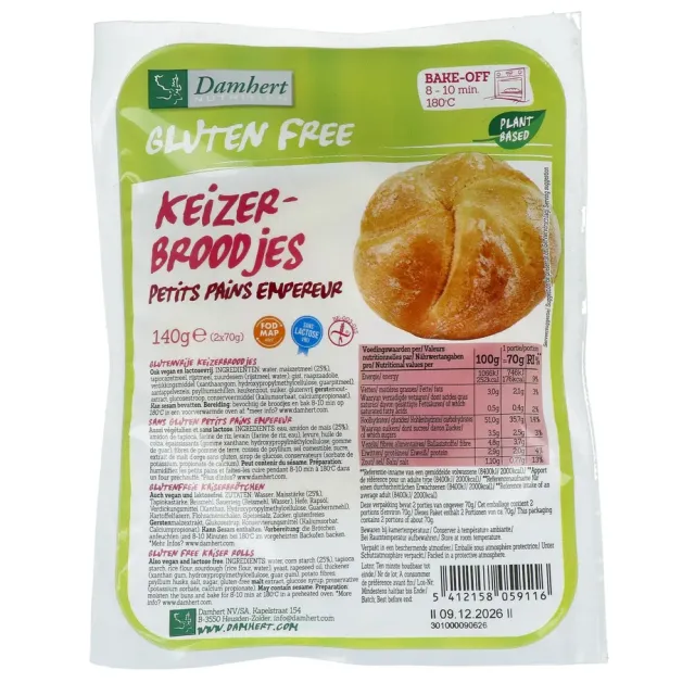 Damhert glutenvrije keizerbroodjes