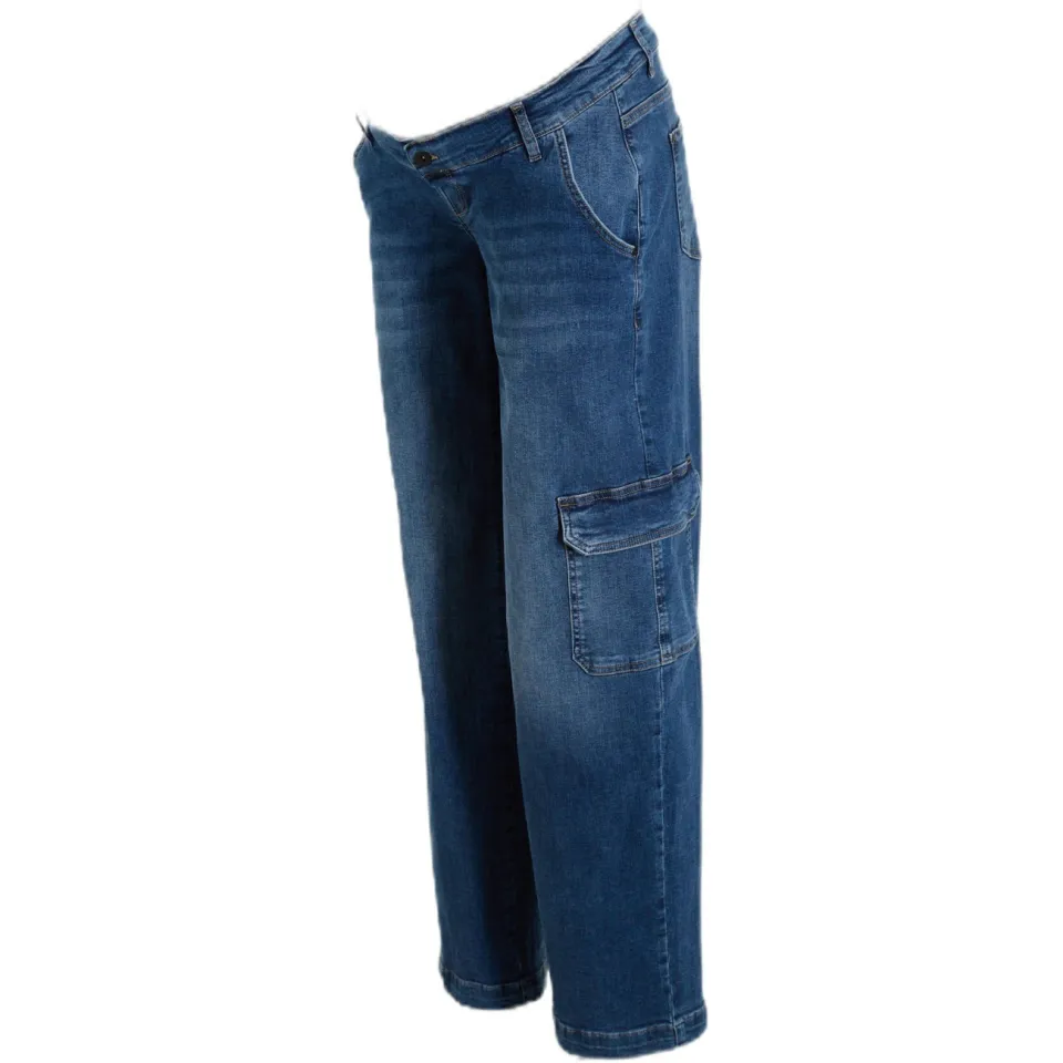 LOVE2WAIT low waist zwangerschaps cargo jeans stonewashed, foto 3