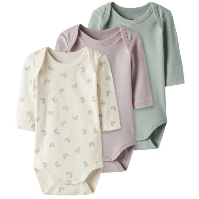 NAME IT BABY romper - offwhite/roze/groen (set van 3), foto 2