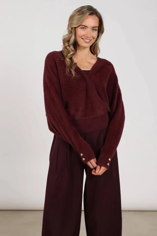 NUKUS pullover - donkerrood