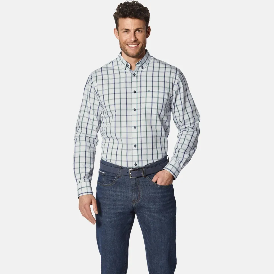 Babista regular fit geruit overhemd Plus Size - wit