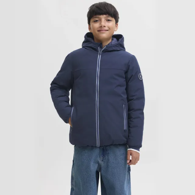Jack & Jones JJEBROOKLYN reversible winterjas donkerblauw