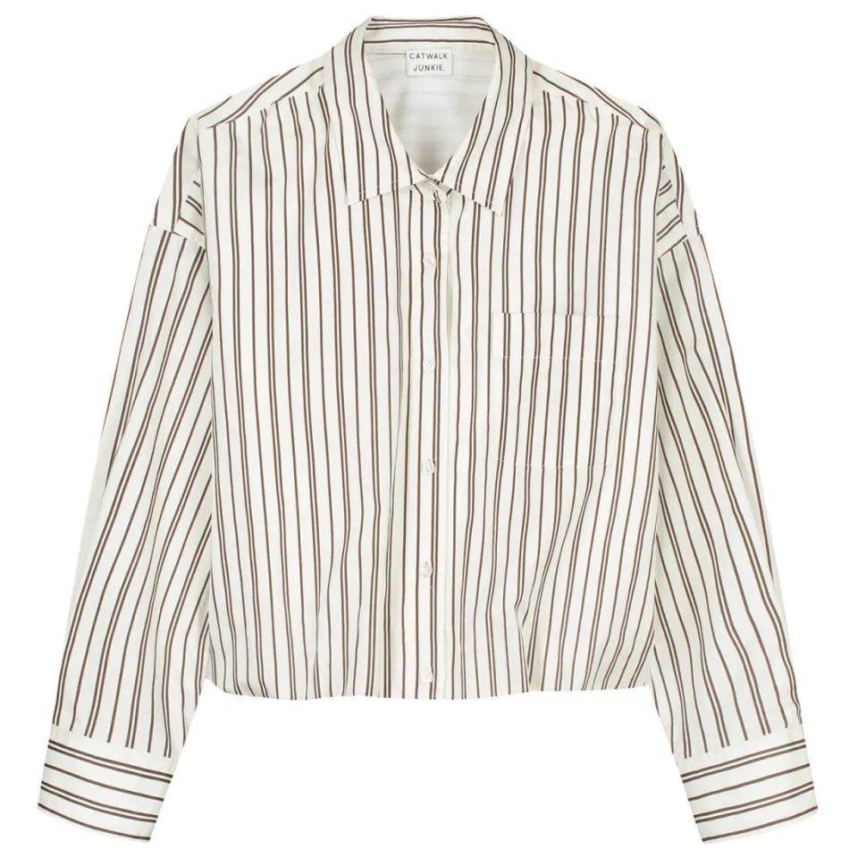 Catwalk Junkie gestreepte blouse crème, foto 2
