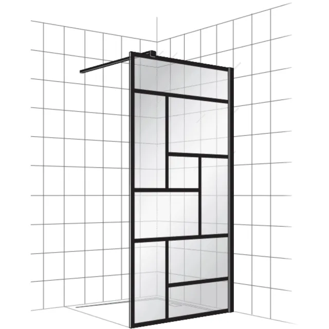 Boss & Wessing Inloopdouche BWS Free Time 120x200 cm Zwart Decor 5 Timeless Coating Mat Zwart Profiel