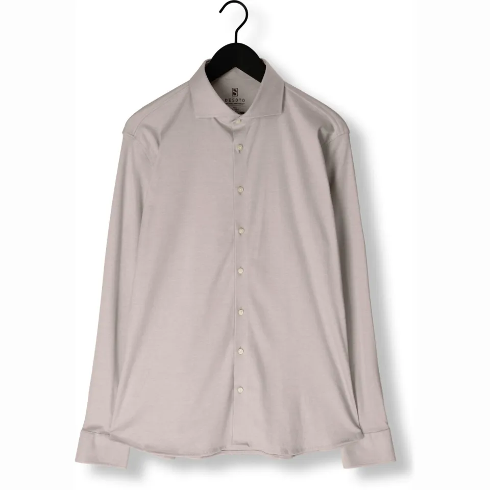 Desoto Essential Modern Fit jersey overhemd lichtbruin, foto 2