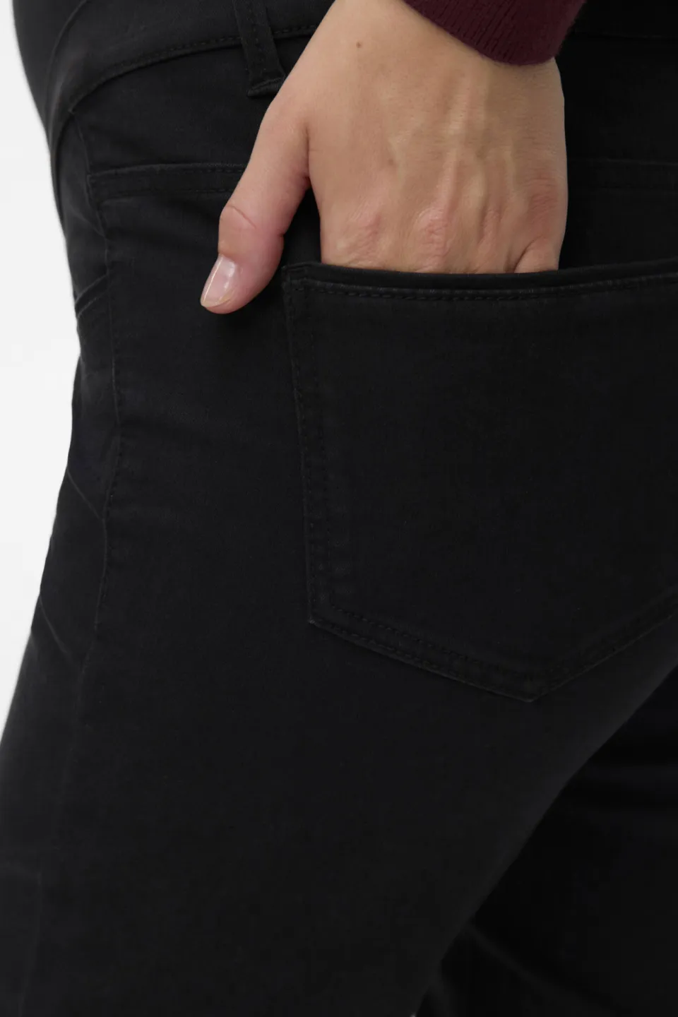 Mamalicious high waist zwangerschaps slim fit jeans black denim, foto 5