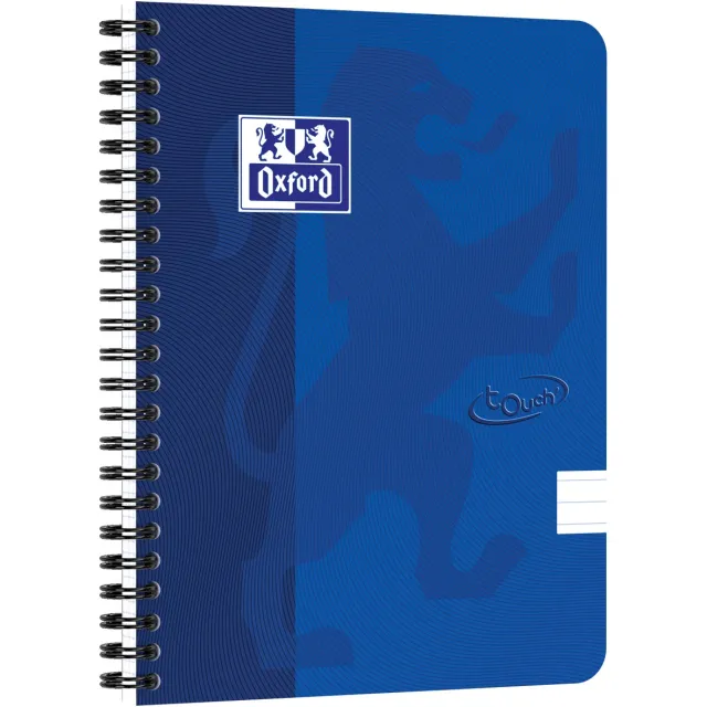 Oxford Spiraalblok oxford touch a5 lijn 140 pagina's 80gr Blauw
