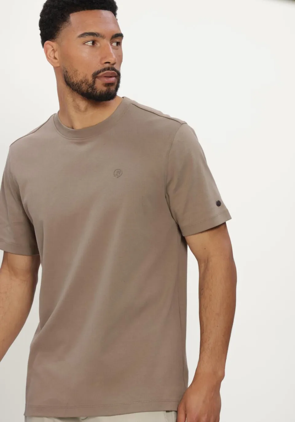 Cast Iron regular fit interlock T-shirt - walnut, foto 8