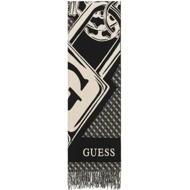 Guess sjaal logo zwart