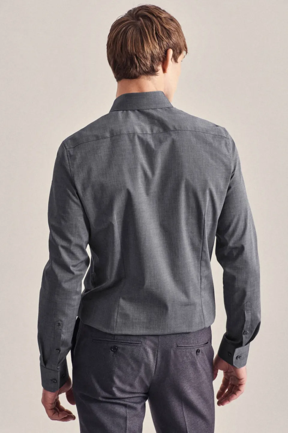Seidensticker slim fit overhemd grijs, foto 4