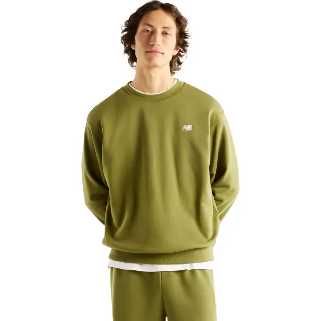 New Balance Terry Sweatshirts Heren - Groen - Katoen Jersey Green