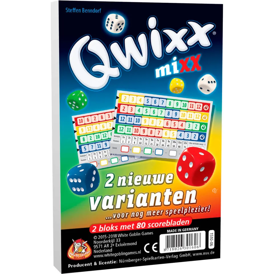 White Goblin Games Qwixx Mixx scorebloks dobbelspel