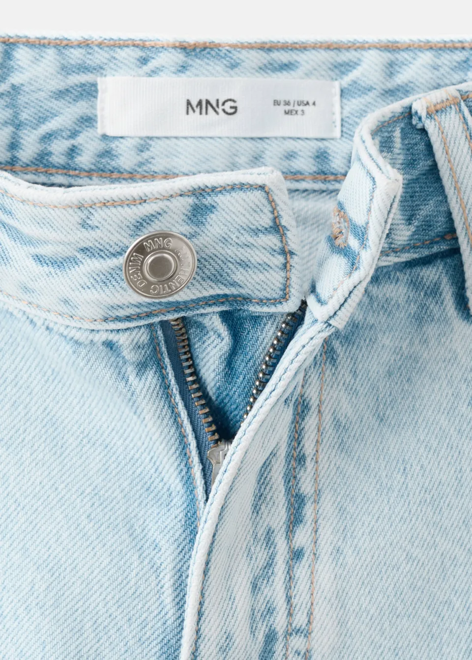 Mango denim short lichtblauw, foto 4