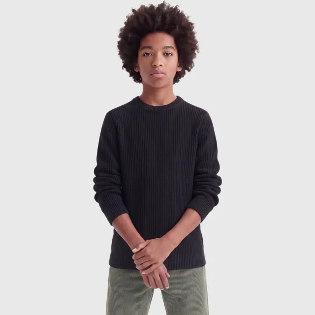Only & Sons JUNIOR katoenen gebreide trui - zwart