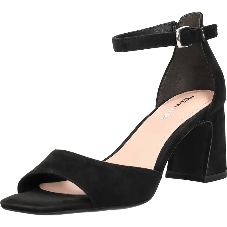 Tamaris sandalen met hak en enkelbandje zwart, foto 4