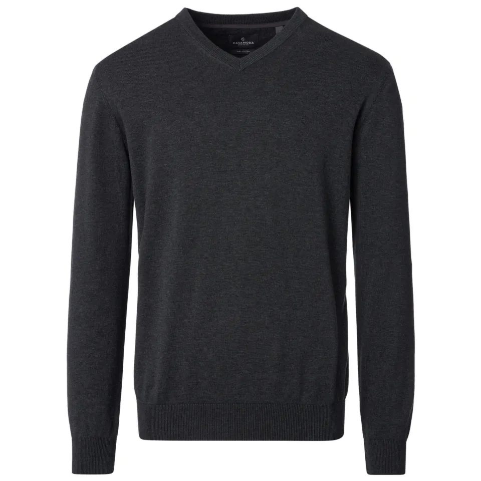 Casa Moda Sweater Casamoda Pullover V-Hals Antra antraciet, foto 2