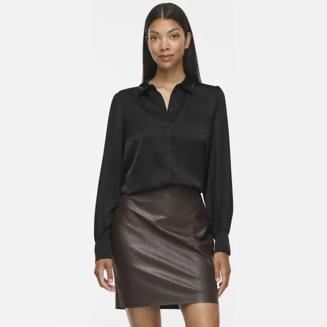 Vila satijnen blouse zwart