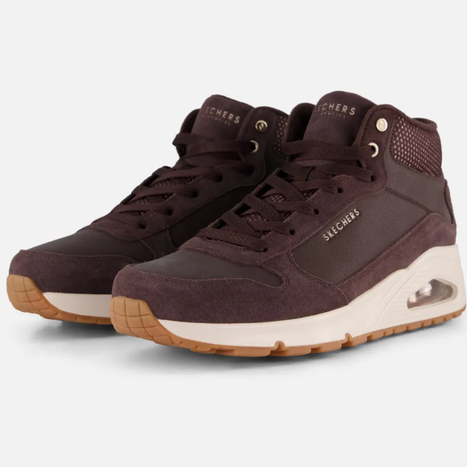 Skechers Uno Stacre Shine sneaker bruin