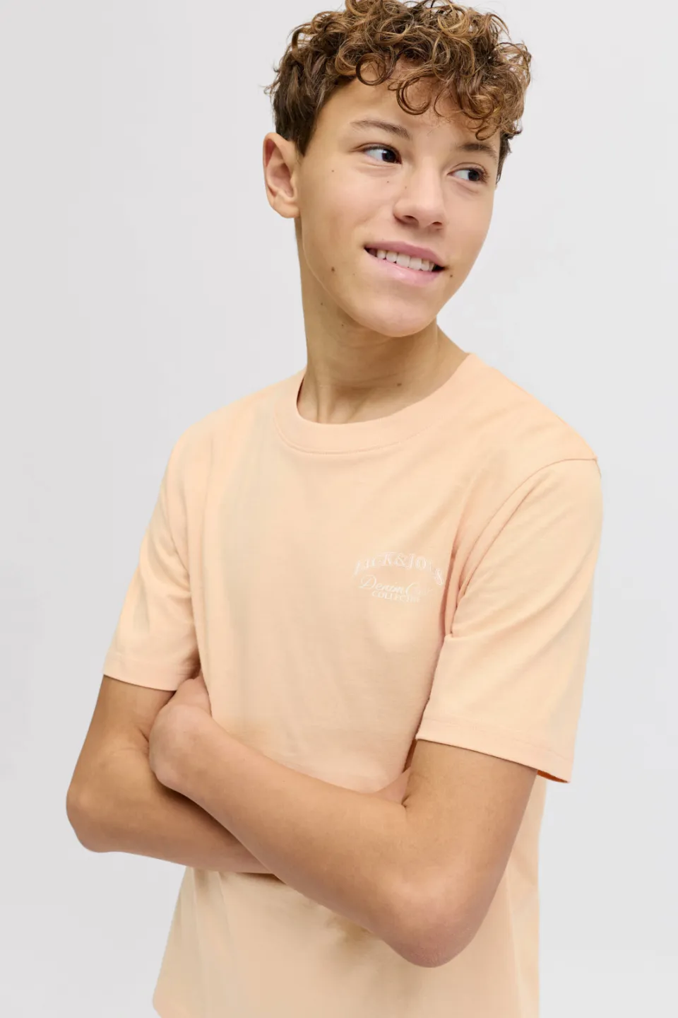Jack & Jones Junior T-shirt met backprint rozezand, foto 4