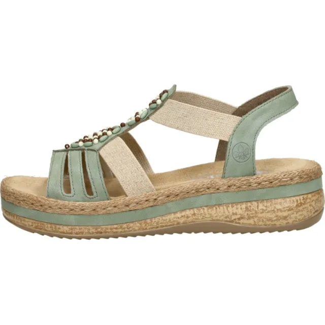 Rieker sandalen met sleehak mintgroen, foto 2