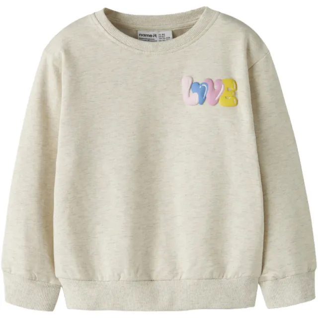 NAME IT MINI rechtvallende sweater met backprint - beige, foto 2