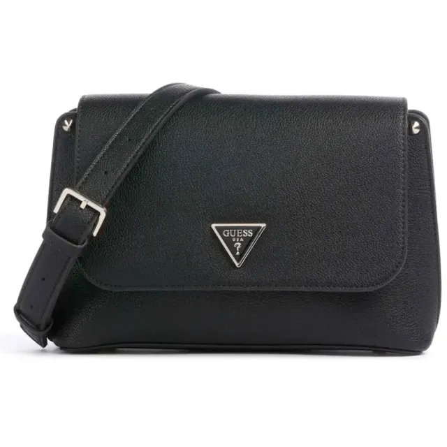 Guess Meridian II flap crossbody tas zwart