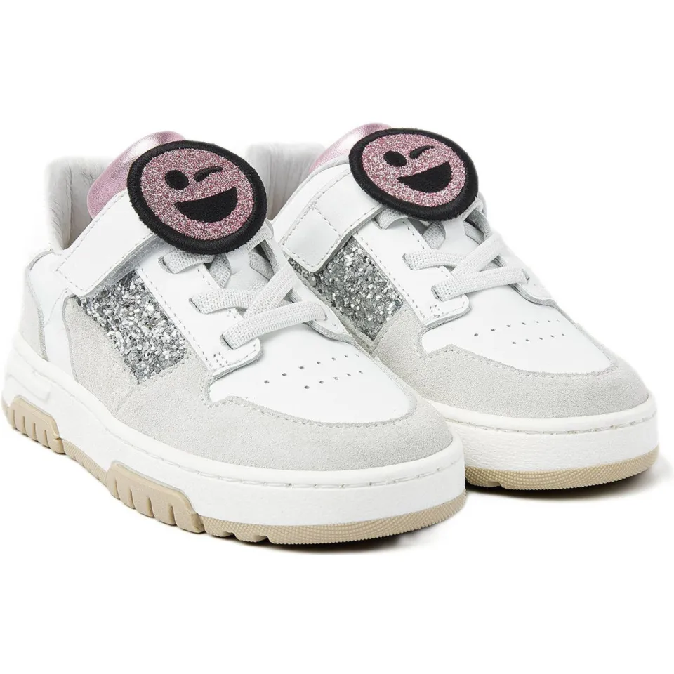 Nubikk Basket Court Jr leren sneakers wit/zilver, foto 4