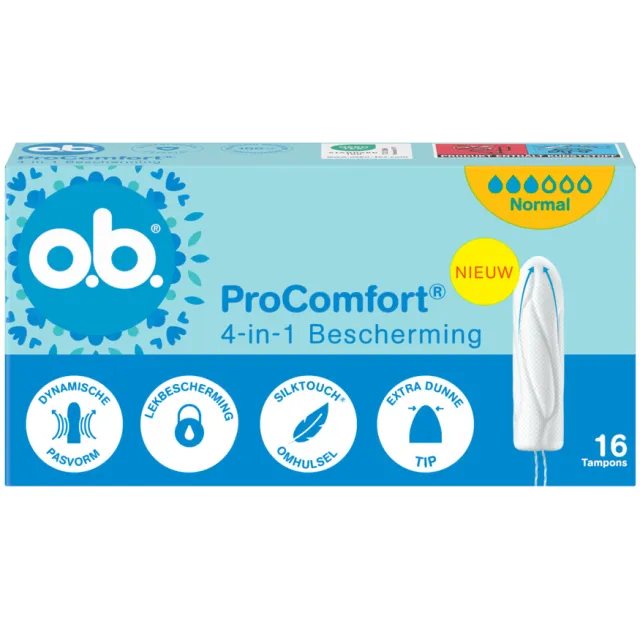 OB 2+1 gratis: o.b. Pro Comfort Advanced Normal Tampons 16 stuks