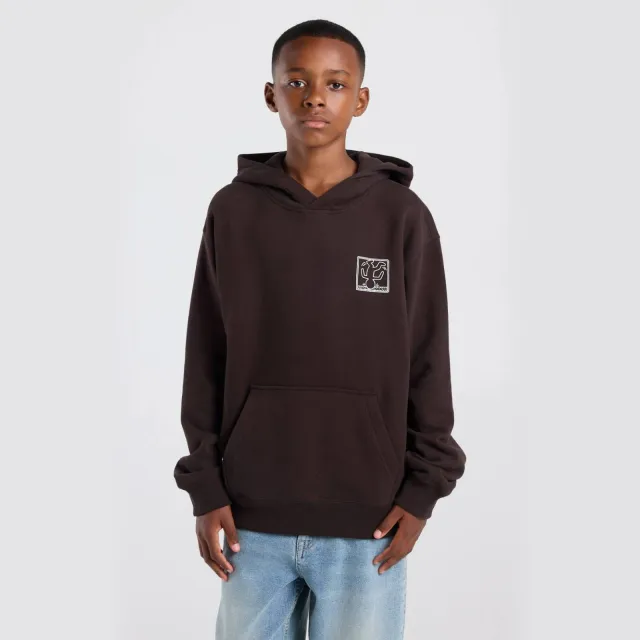 America Today hoodie met backprint - bruin