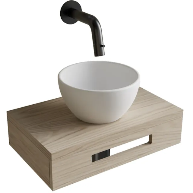 Boss & Wessing Complete Fonteinset BWS Hold Met Handdoekhouder Waskom Wit En fonteinkraan Gunmetal