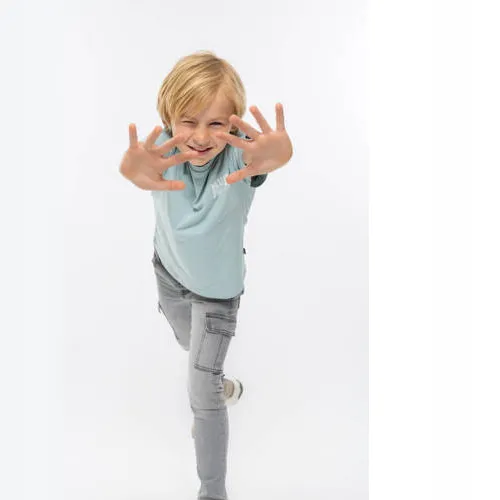 No Way Monday T-shirt met backprint lichtblauw, foto 4