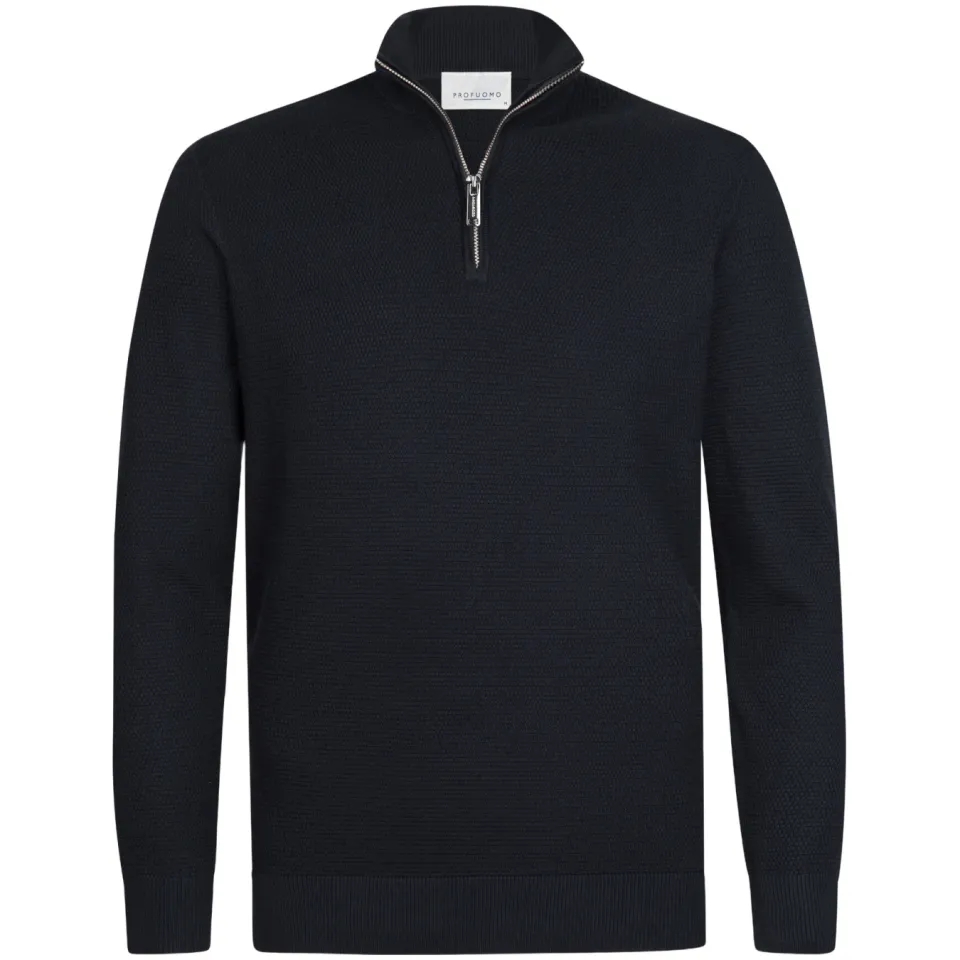 Profuomo katoenen regular fit gebreide trui - donkerblauw, foto 2