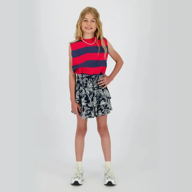 Vingino gestreepte T-shirt rood Rood/donkerblauw
