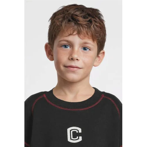 Coolcat oversized fleece sweater met C logo Scott donkergrijs, foto 4