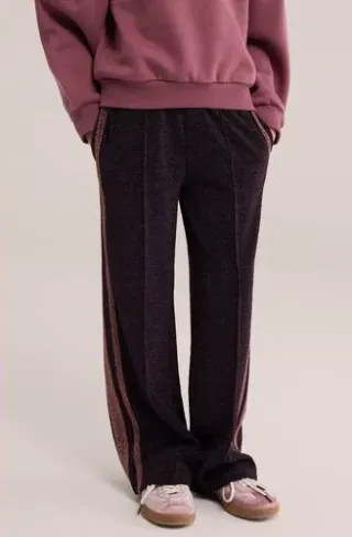 WE Fashion loose fit casual broek met glitters paars, foto 3