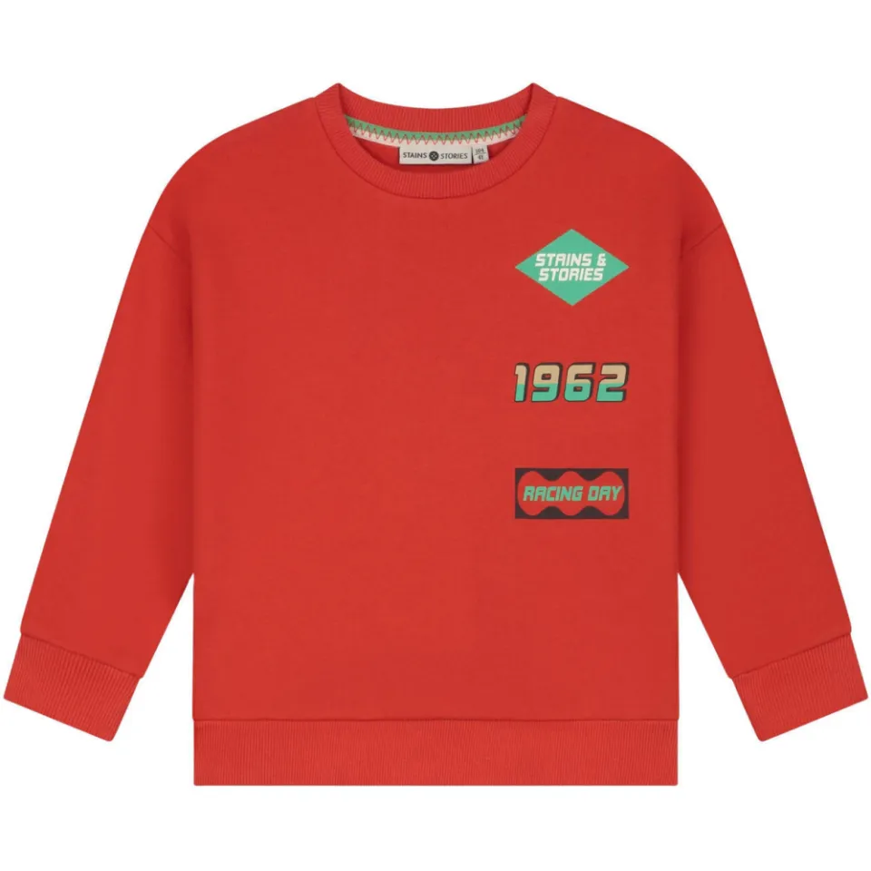 Stains&Stories rechtvallende sweater met print - rood, foto 2