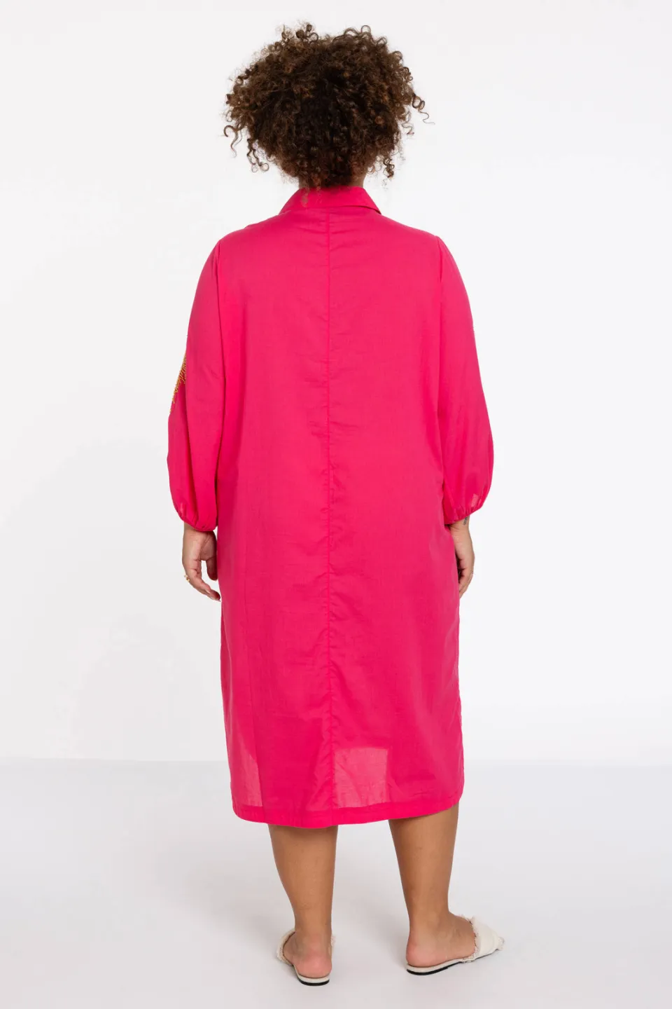 Yoek SOFT geborduurde blousejurk roze, foto 4