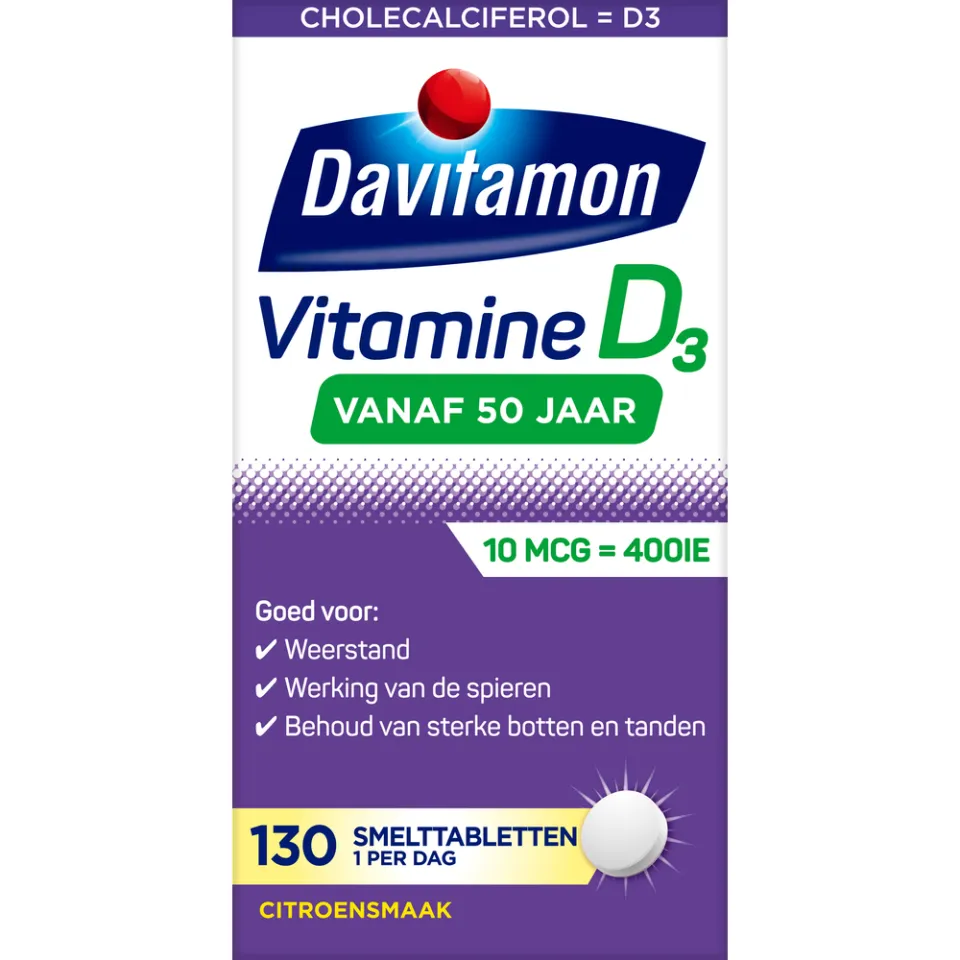 Davitamon Vitamine D3 50+ smelttabletten, foto 2